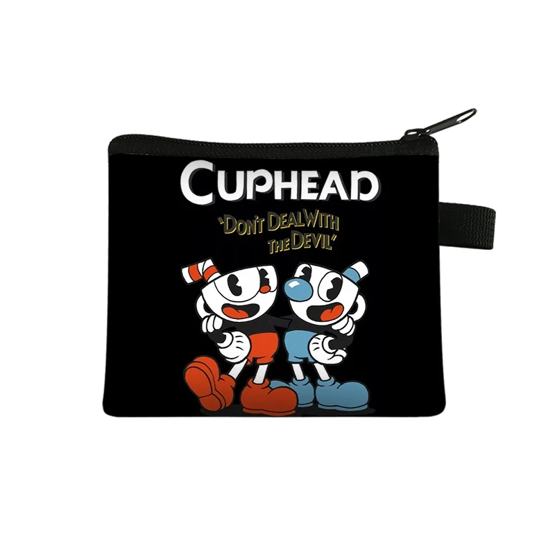 Фото Мультяшный кошелек для мелочи Cuphead Mugman детский короткий мальчиков и девочек
