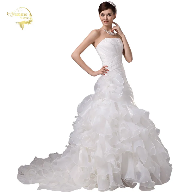 2021 белого цвета и слоновой кости роскошные Vestido De Noiva Robe Mariage свадебное платье