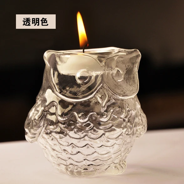 Сова стеклянный подсвечник Декор Подсвечники стол Свадебные украшения