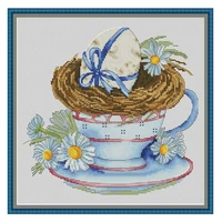 coffee and easter egg patterns counted cross stitch 11ct 14ct 18ct diy chinese cross stitch kits embroidery needlework sets