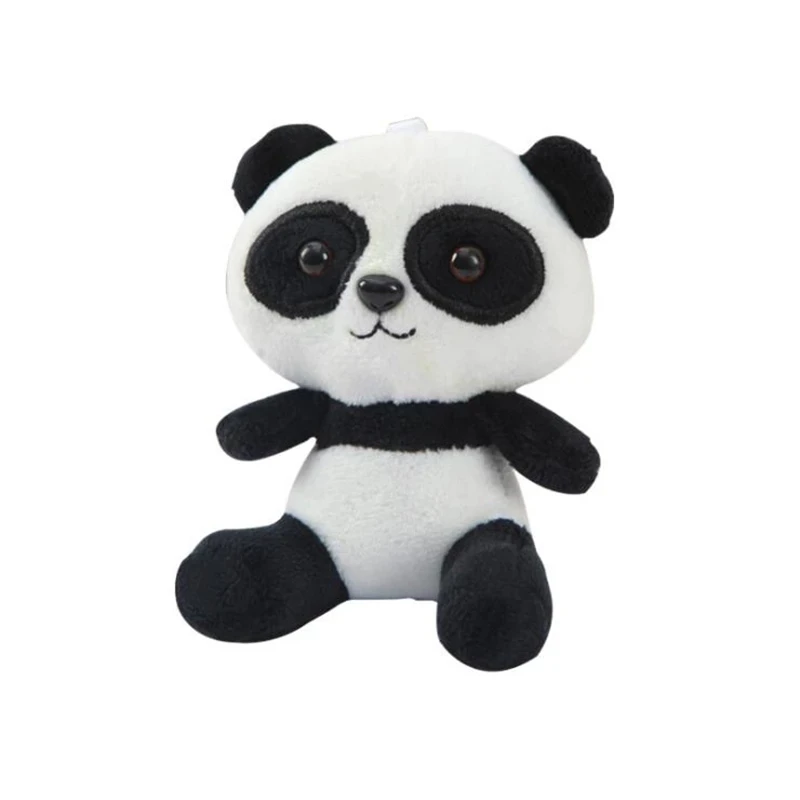 

New Style 10cm Panda Plush Toy Color Panda Pendant School Bag Shoulder Bag Key Pendant PP Cotton Material