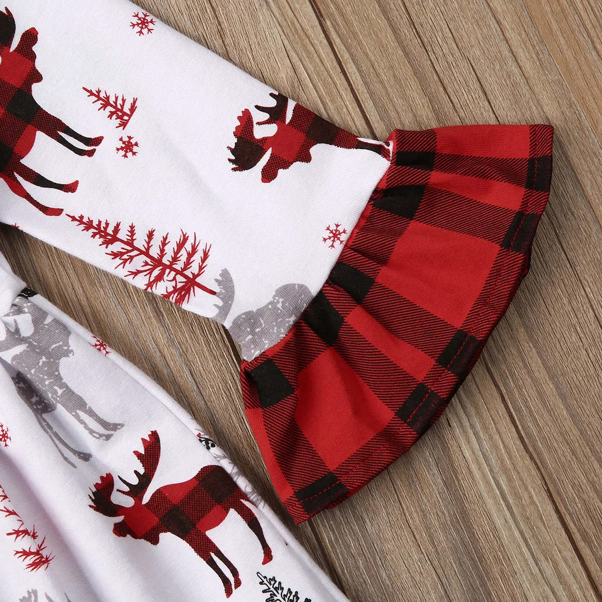 Расклешенное клетчатое платье с длинным рукавом для девочек на Рождество 2020 |