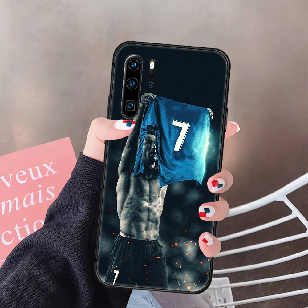 

Football Ronaldo Star CR7 Phone Case Cover Hull For Huawei P8 P9 P10 P20 P30 P40 Lite Pro Plus Smart Z 2019 black Funda Tpu Etui