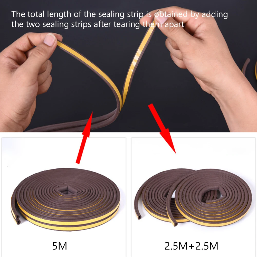 5 meters EPDM self-adhesive door and window sealing strip glass anti-collision rubber foam sound insulation | Обустройство дома