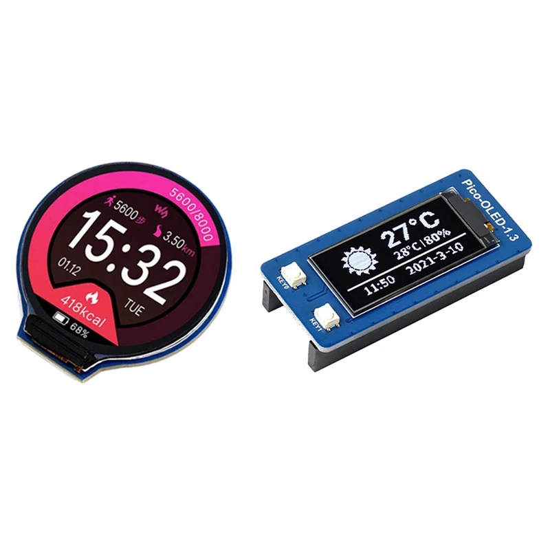 

Круглый ЖК-дисплей Waveshare 1,28 дюйма с дисплеем для Raspberry Pico, OLED-дисплей 1,3 дюйма, модуль SH1107