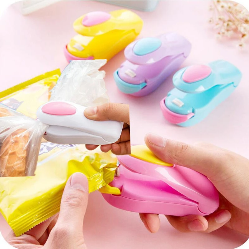 

Food Sealer Snack Bag Clip Portable Heat Sealer Mixed Color Household Kitchen Appliance Store Appliance Tool Small Items