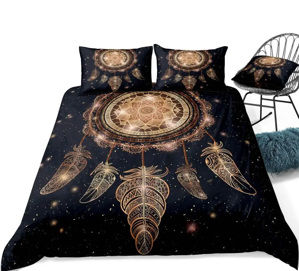 3D Galaxy DreamCatcher Комплект постельного белья Boho звездное небо пододеяльник набор