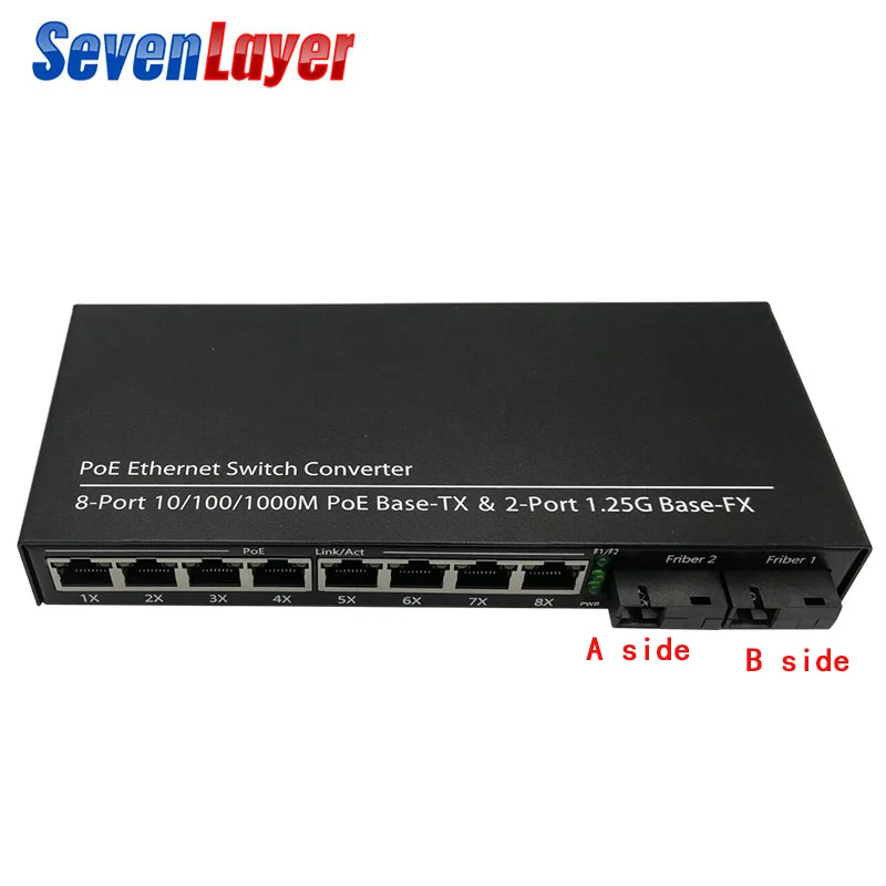 10/100/1000 м 8 RJ45 UTP и 2 SC волоконно-оптический медиаконвертер гигабитный Ethernet