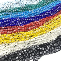 68mm evil eye multicolor round flat shape beads glazed glass beads for bracelet necklace diy jewelry making