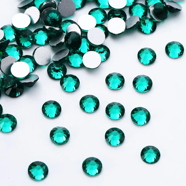 green zircon Прозрачная Большая упаковка, стразы из розового золота без горячей фиксации с плоской задней частью, стеклянные блестящие стразы, 3D Стразы для дизайна ногтей, камни для ногтей, сумки для обуви - Цвет: green zircon