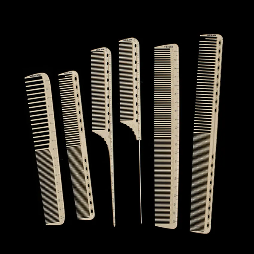 

Professional 6 Pcs Resin Hair Measure Comb Hairdressing Tools Barber Comb With Laser Measurement Comb For Hair Cutting Comb Kit