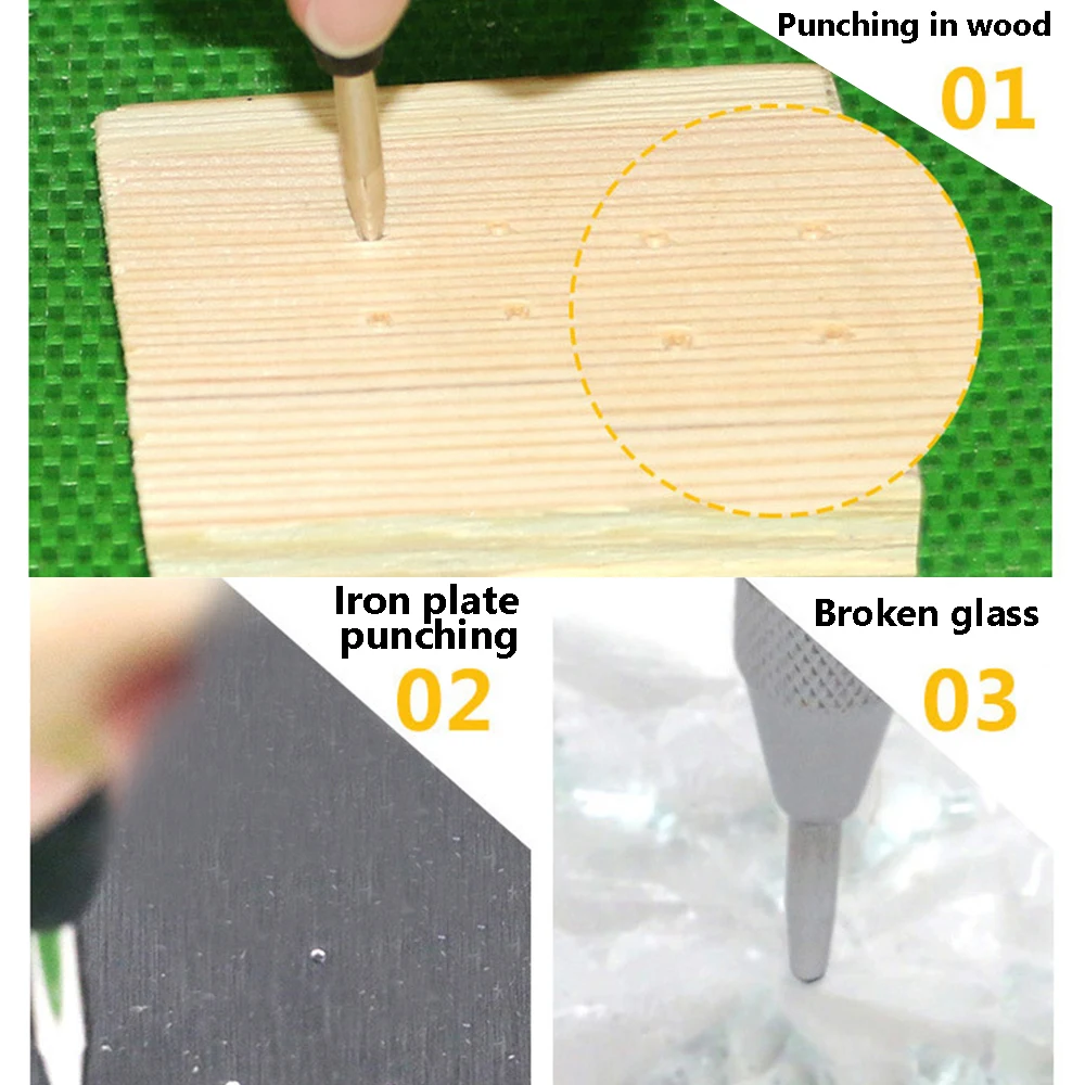 5 Inch Spring Loaded Center Punch Tool - Automatic Punching for Woodworking, Metal, and Drill Bits - Precision Dent Marker and Pin Punch image 4