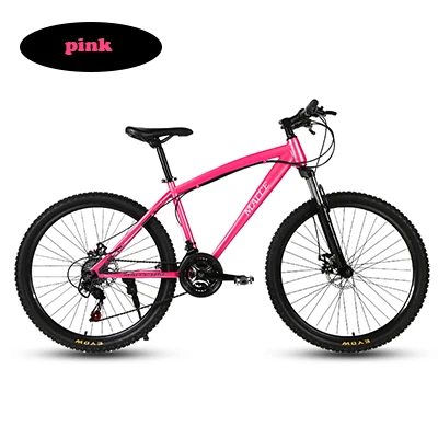 PINK Горный велосипед MTB 21/24/27 Скорость двойной дисковый тормоз 2426 дюймов и студенток одного колеса переменной Скорость велосипеда - Цвет: PINK