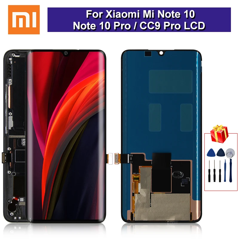 

6,47 "Оригинальный ЖК-дисплей для Xiaomi Note 10, сенсорный экран, дигитайзер для MI CC9 Pro, Xiaomi Note 10 Pro, дисплей, запасные части