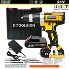 Новинка, ударная Аккумуляторная дрель OTOOLSION 21 в, Электрическая отвертка с перезаряжаемой батареей, беспроводная ручная дрель, электроинструменты для домашнего творчества