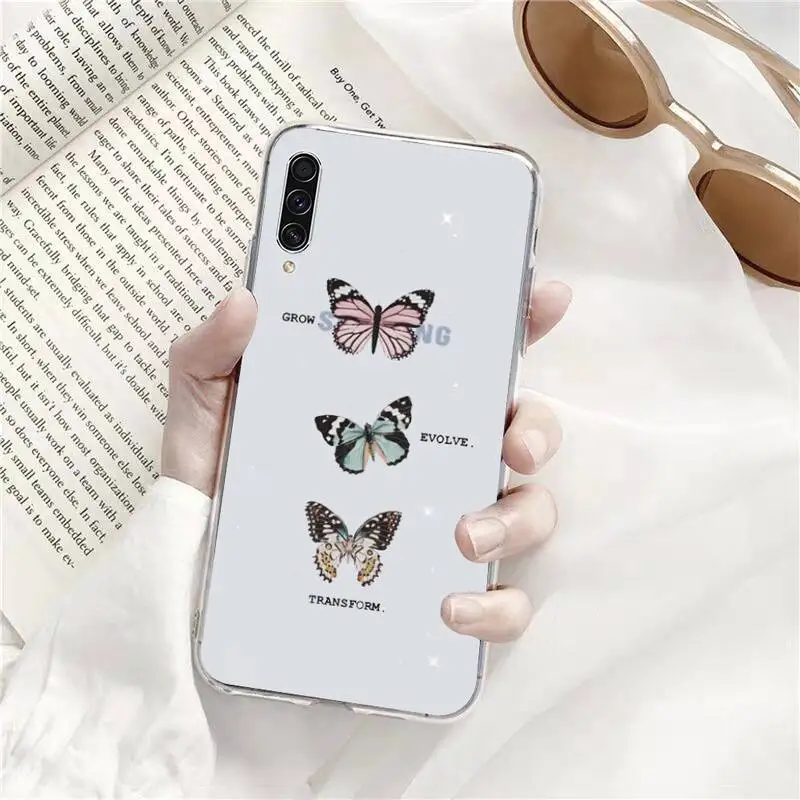 

Bling Glitter Butterfly Phone Case Transparent Clear For Samsung Galaxy A71 A21s S8 S9 S10 plus note 20 ultra