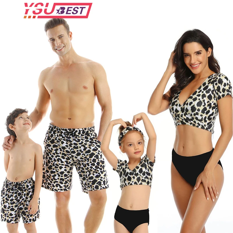 Купальник для семьи с леопардовым принтом | Мать и ребенок