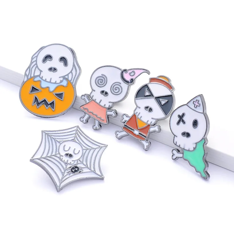 Эмаль на Хэллоуин булавка в виде животных привидения Металлические Булавки