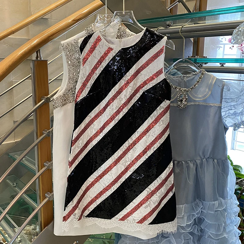 

Женское кружевное вечернее платье без рукавов, модельное элегантное легкое винтажное платье с пайетками и бисером, лето 2019