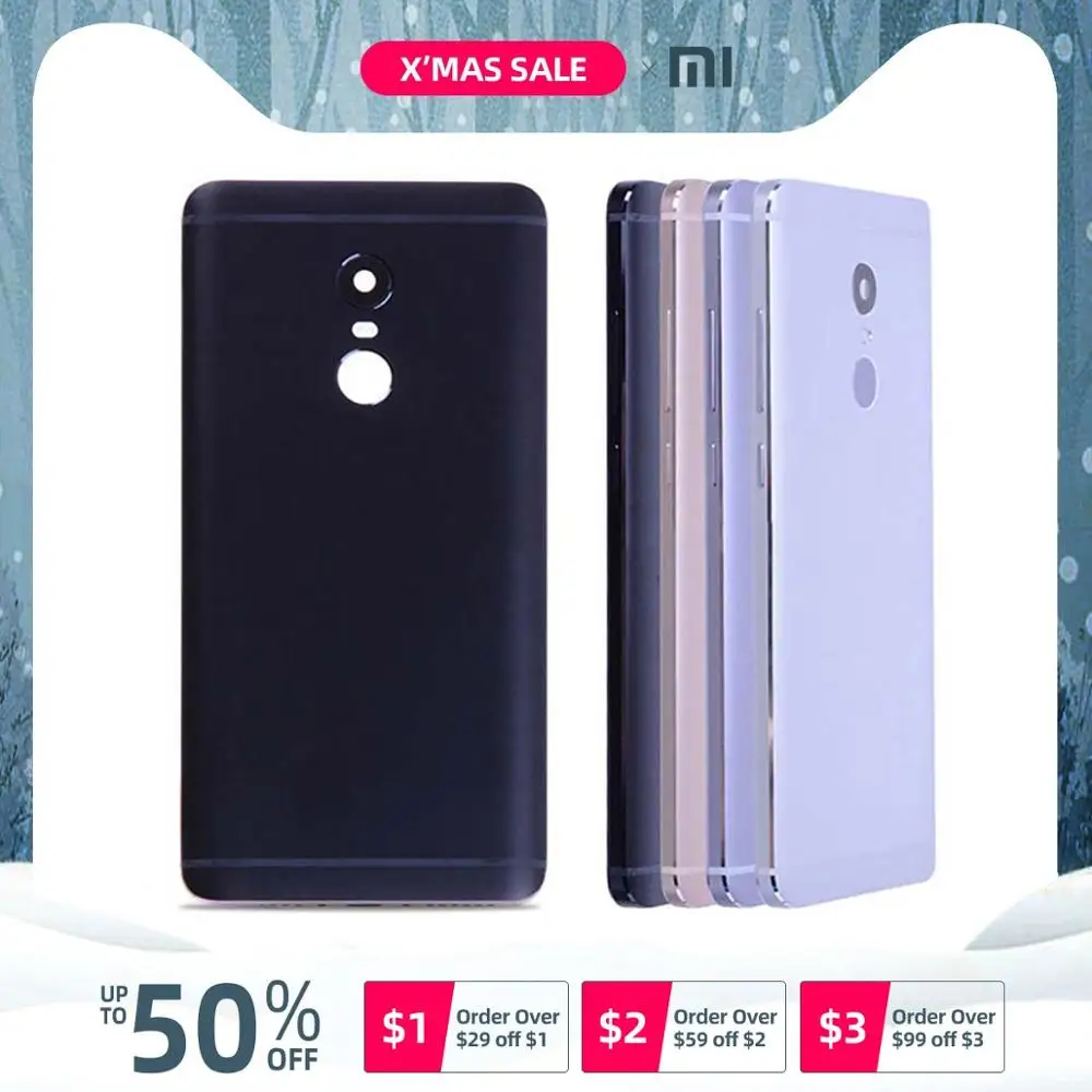 Задняя крышка для Xiaomi Redmi 4 / Note 4 на батарею черный золотой