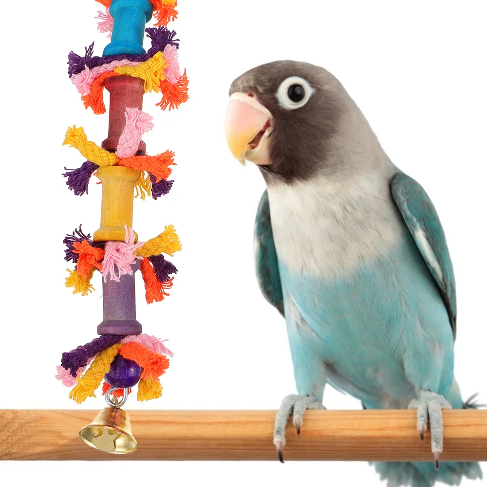 

10 Pcs Parrot Swing Bite Toys Wooden Chew Toys Bird Bite Toys Hanging Molar Toys