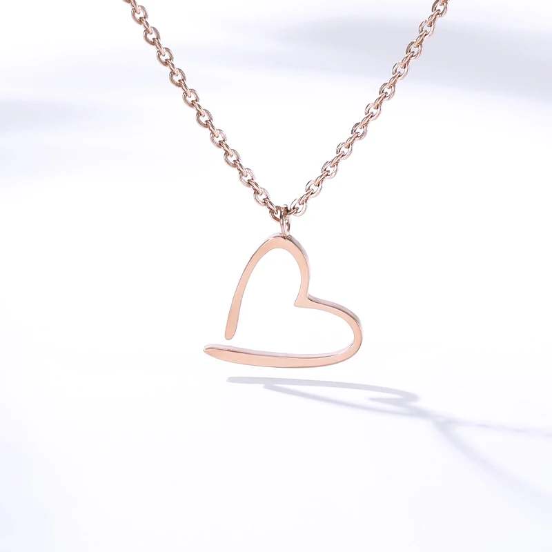 

Necklace for Women Fashion Love Chokers Stainless Steel Long Gold Heart Necklaces Dainty Pendant Statement Valentine Couple Gift