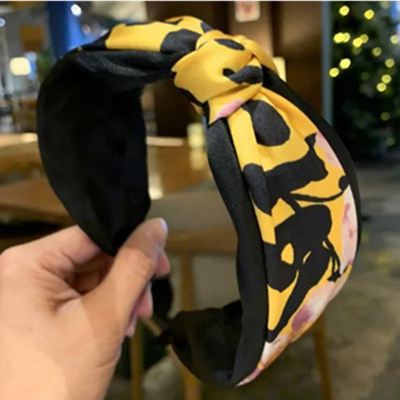 Ободок с леопардовым принтом Для женщин широкий животных повязка для головы