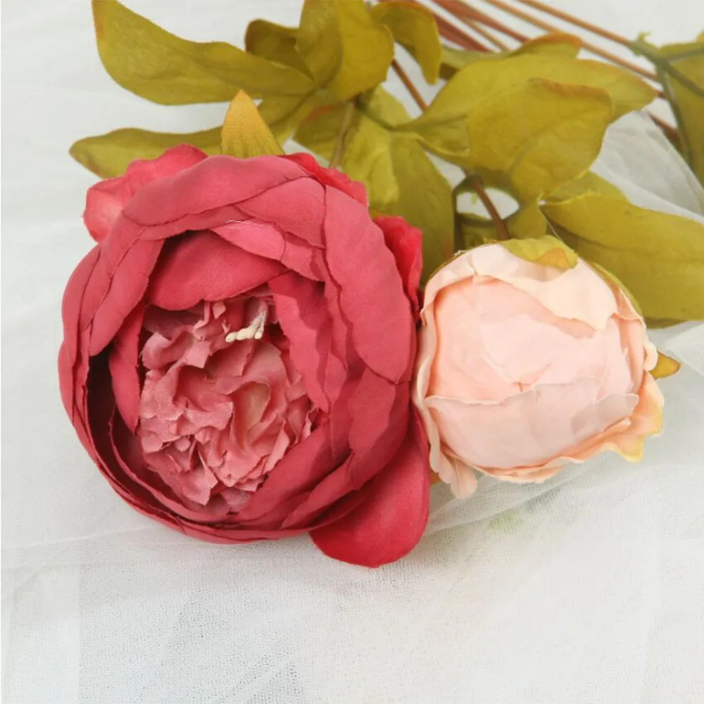 1 букет европейских искусственных пионов декоративные Вечерние шелковые