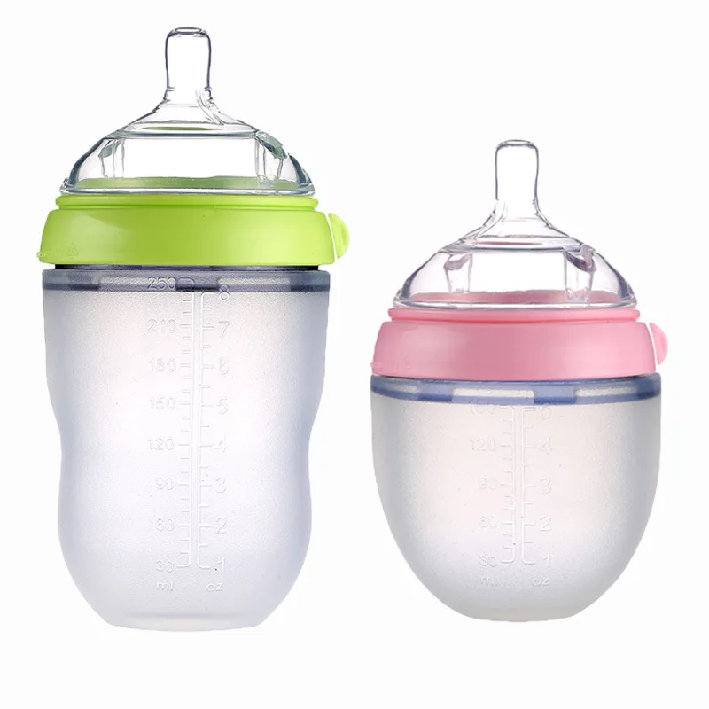 

Silicone Baby Bottle baby Children Training Cute milk feeding bottle Separation Weaning Newborn Hands-free BPA Free