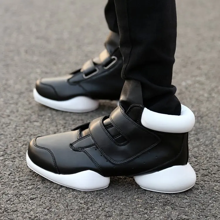 Мужские кроссовки хип-хоп уличные танцевальные высокие мужские кожаные