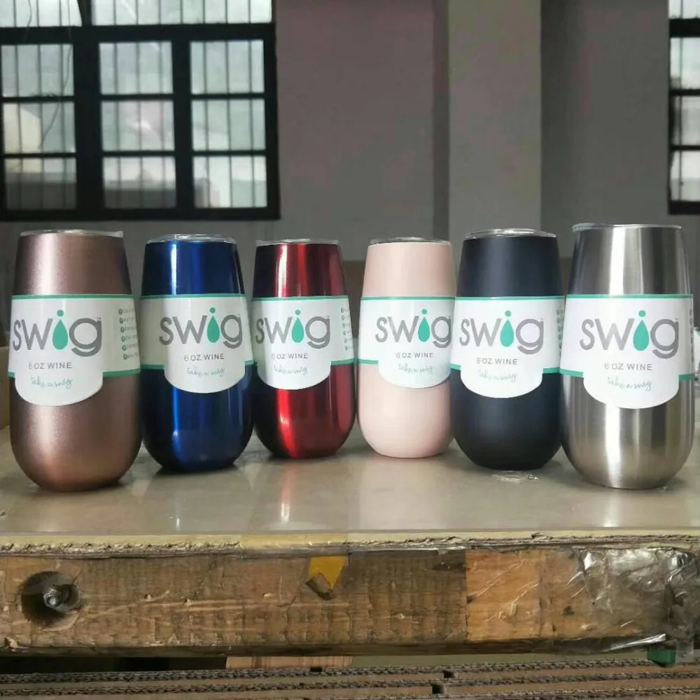 Stemless Swig винные чашки 6 унций стакан чашка из нержавеющей стали для шампанского термос Termo Vaso a o Inox