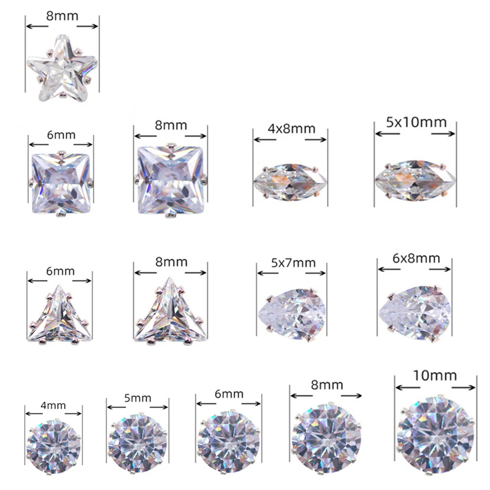 Когти Hisense из сплава 4-10 мм суперблестящие кристально чистые кубические