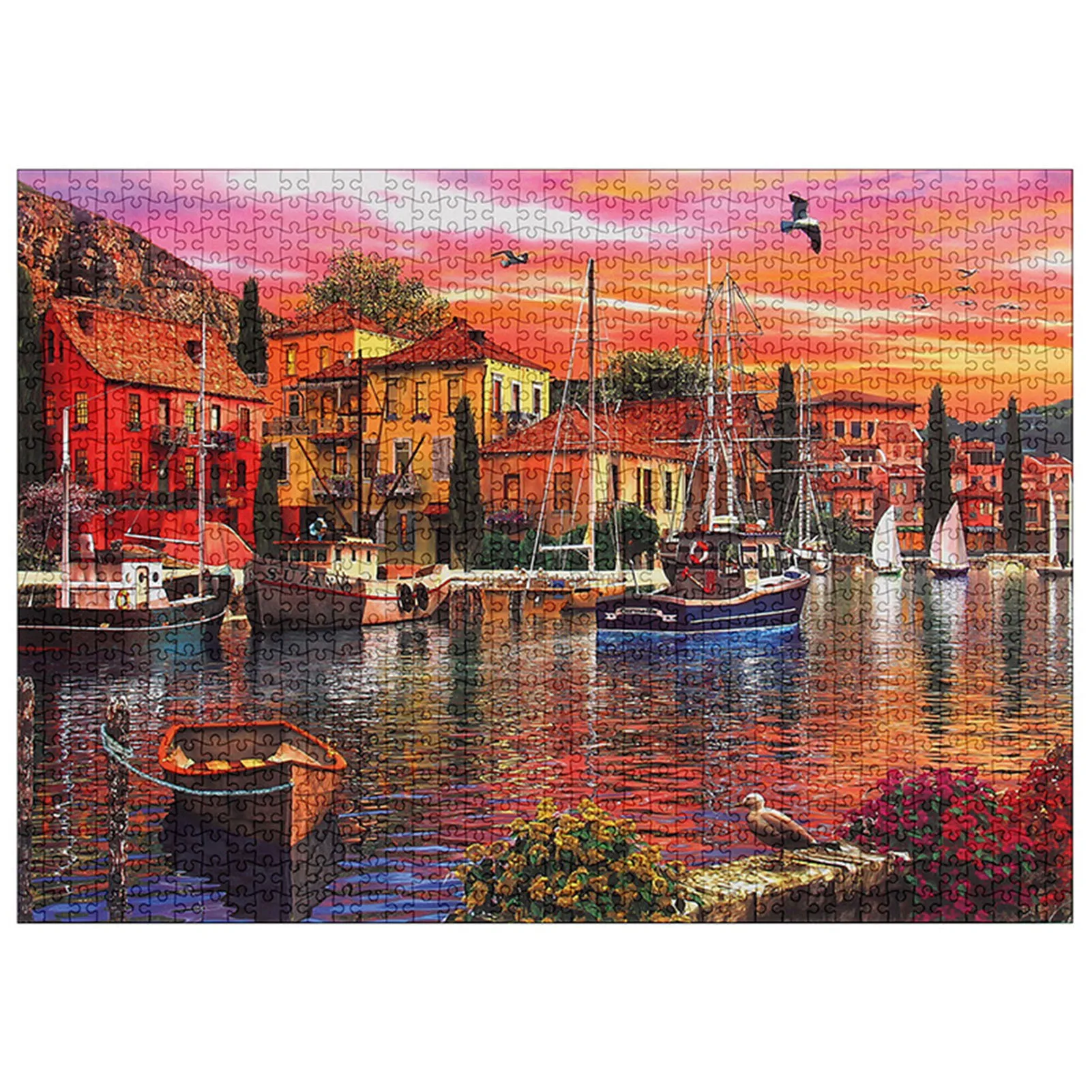 

1000 шт Пляжный город с рисунками красивого пейзажа головоломки игрушки для детей, взрослых, Обучающие Логические собирать игрушки игры голо...