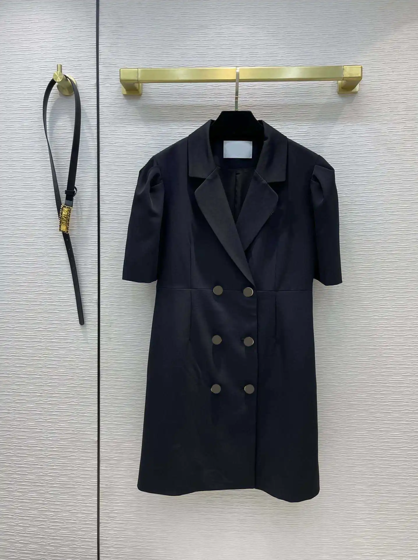 

Красивый однотонный костюм, платье для женщин, новинка 2021, летний костюм с отложным воротником и коротким рукавом, платье, офисный женский д...