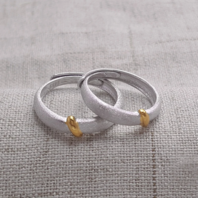 Модное кольцо из стерлингового серебра 925 пробы и никеля золотого цвета с матовой