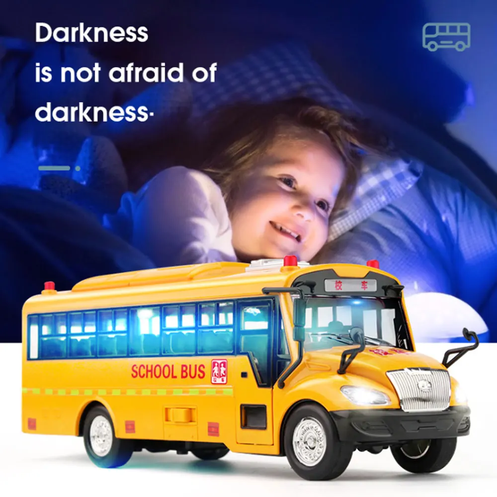 

Inertial School Bus Toys School Car Vehicle Model Lighting Music Cars Toys for children Boy kids toys gift In Stock