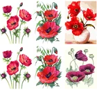 Алмазная картина сделай сам с маками, полноразмерная Мозаика из круглых или квадратных стразы, Набор для вышивки крестиком, Подарочная картина на стену