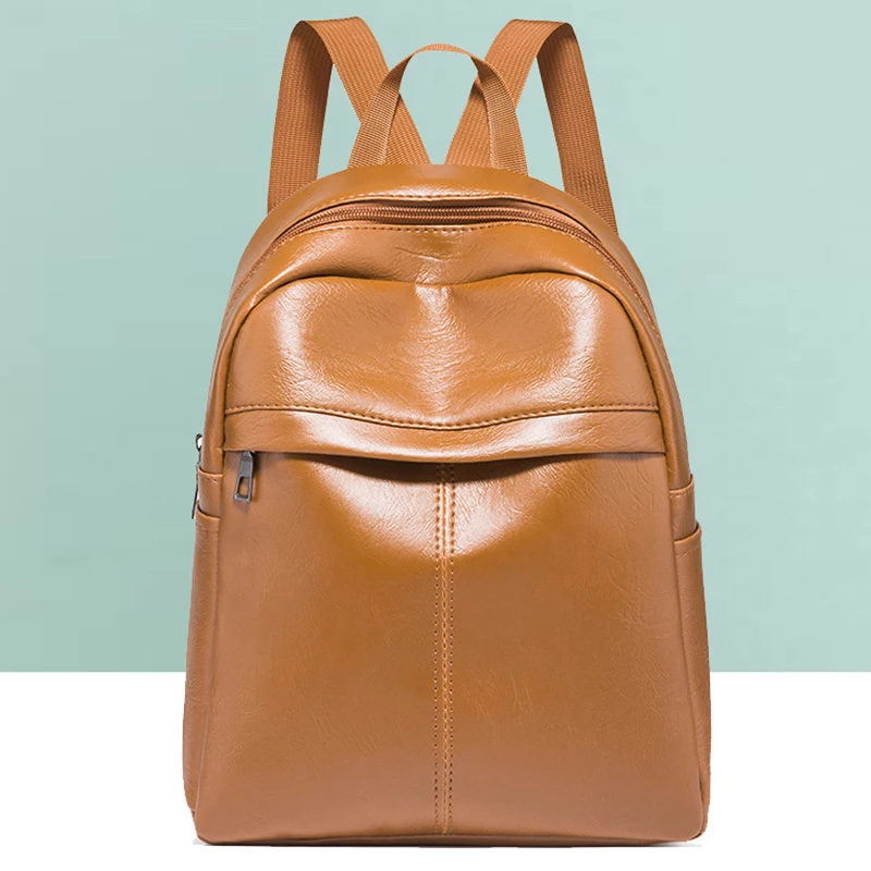 Женский винтажный рюкзак повседневная сумка в стиле ретро простой однотонный