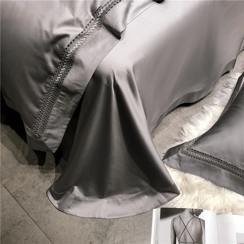

Solid Bedding Set King Queen 4pcs Egyptian Cotton Bedding Set Soft Hotel Quality Bedding 1 Duvet Cover 1 Bedsheet 2 Pillowcases
