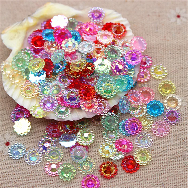 8 мм 500 шт. микс цветов Подсолнух прозрачный AB Акриловые стразы грани камень