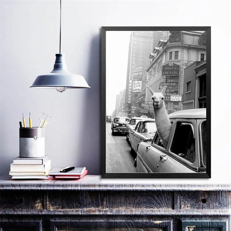 Современный Альпака Аватара Личность ретро холст настенная живопись постер и