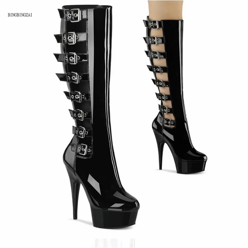 

New women's boots winter women's high boots female superstar winter boots authentic women's shoes 15CM stiletto 3-14 15 BBZAI
