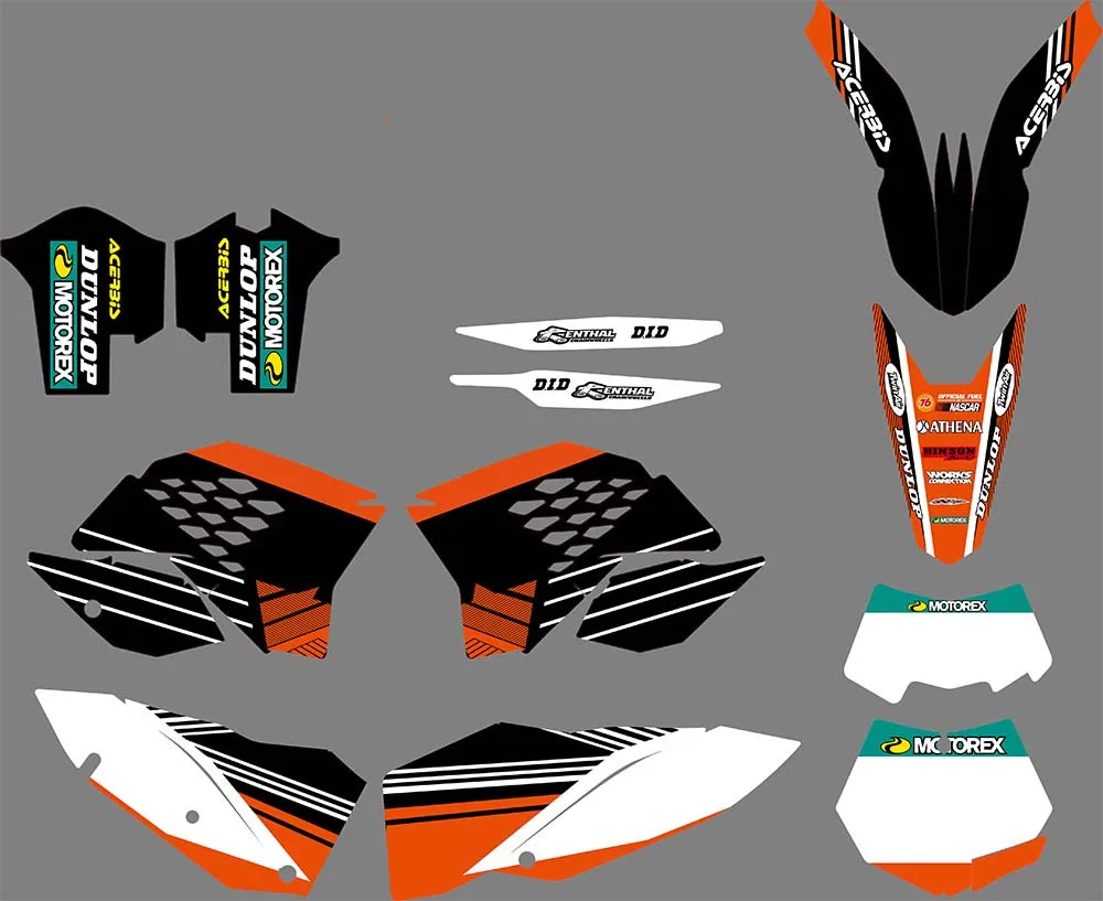 Изготовленный На Заказ номера Графический фон наклейки для KTM SX EXC EXC-F XCF XC-F 2008 2009