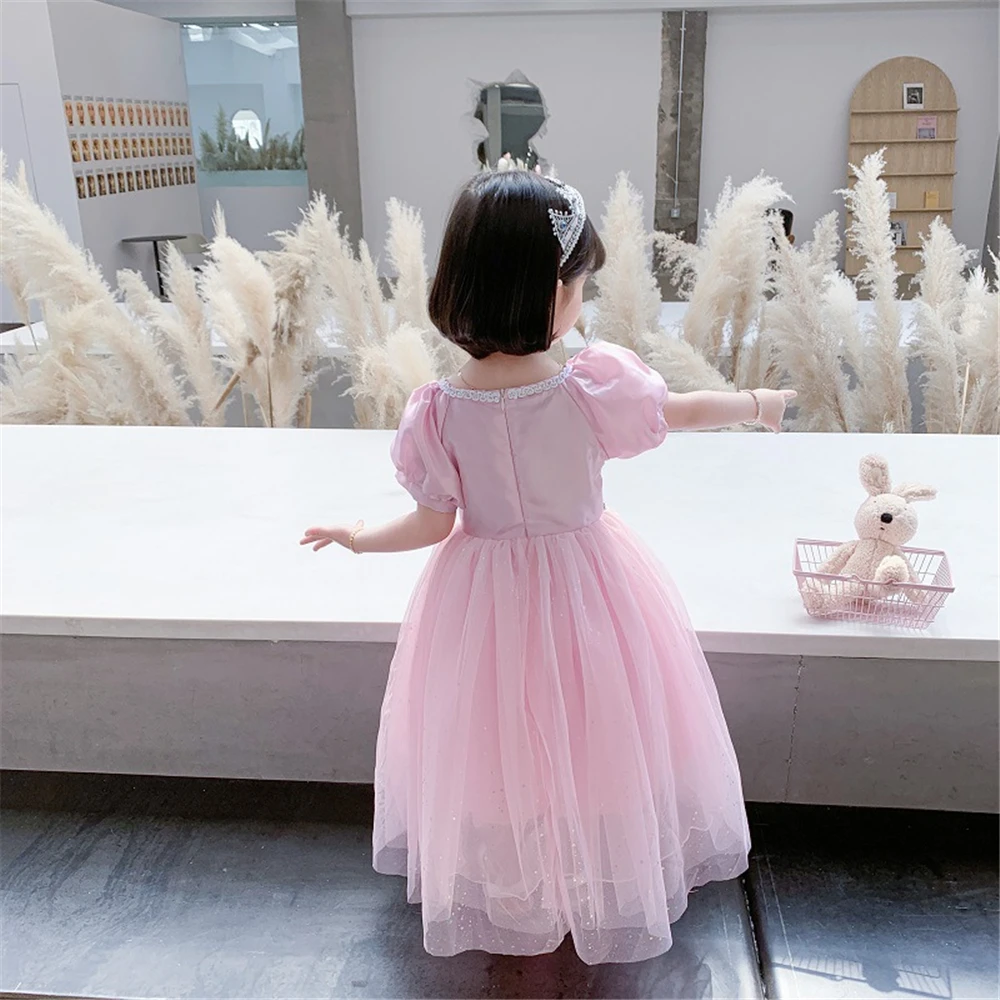 Костюм Спящей красавицы платье принцессы Авроры для маленьких девочек розовое