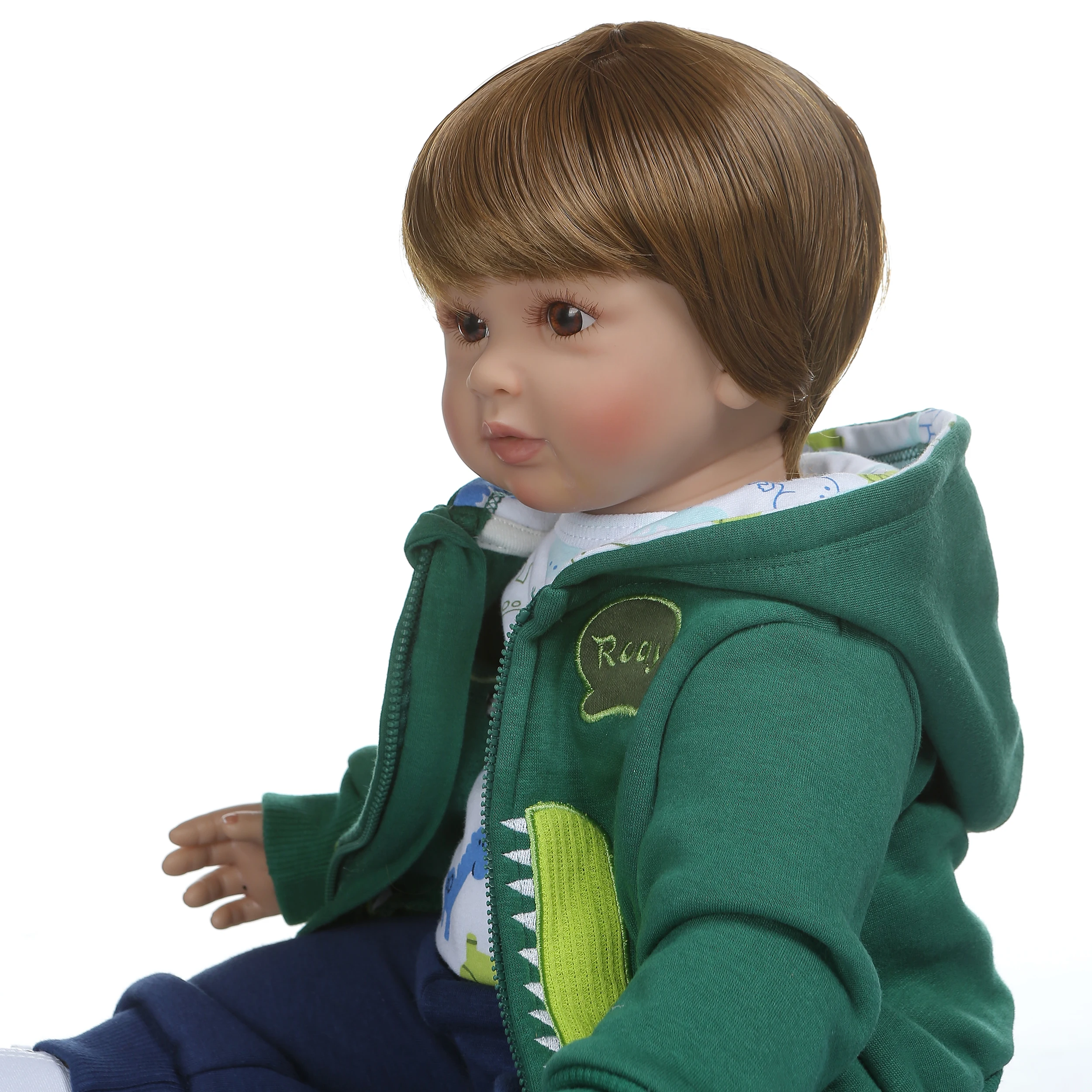 

NPK 60CM High Quality Reborn Toddler Boy Doll In Hoodie Dress Bebe Doll Reborn 6-9Month Real Baby Size Doll