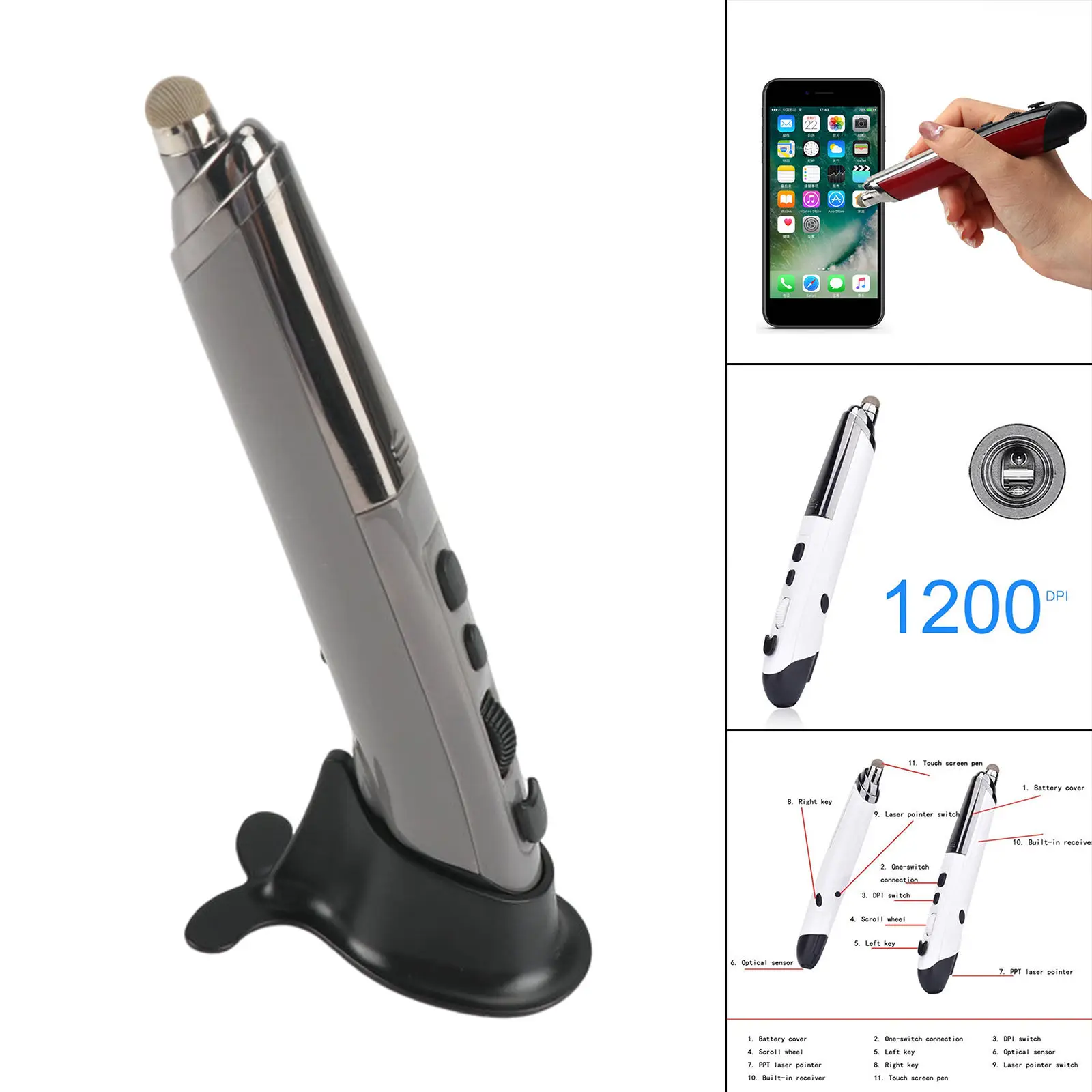 Portable 2.4G Wireless Optical USB Mouse 1600DPI Handwriting Mini Pen | Компьютеры и офис