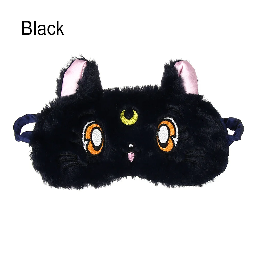 Black 1 шт. удобная маска первой помощи для сна, крышка для теней, милый мягкий отдых, сон, Мультяшные животные, Мягкая повязка для глаз, модный инструмент для ухода за кожей лица - Цвет: Black