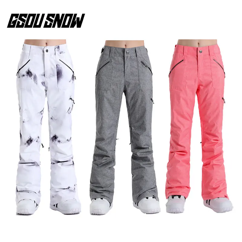 Зимние лыжные штаны GSOU женские водонепроницаемые дышащие для сноуборда зимние