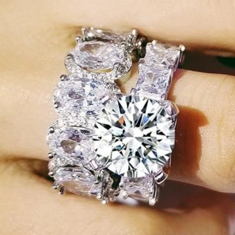 Женские винтажные кольца ручной работы из стерлингового серебра 925 пробы AAAAA cz