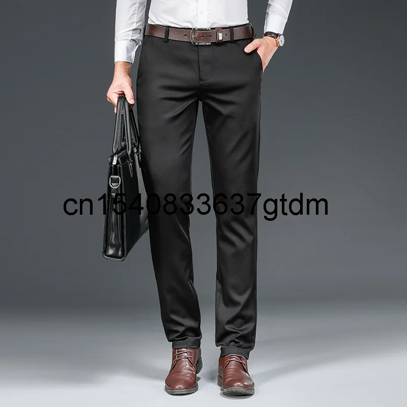 

Autumn 2021 new men's plus size business casual pants men's fat straight pants